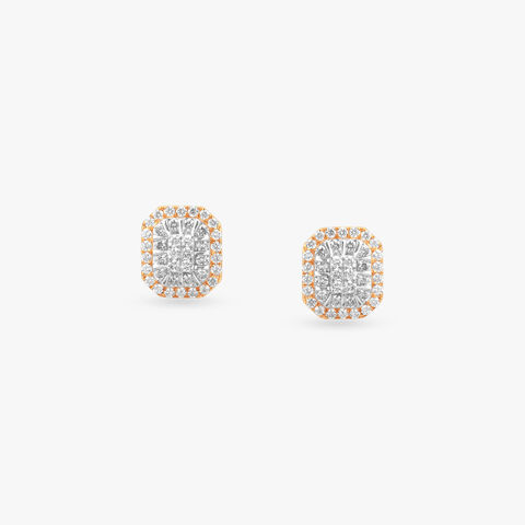 Radiant Mosaic Diamond Stud Earrings
