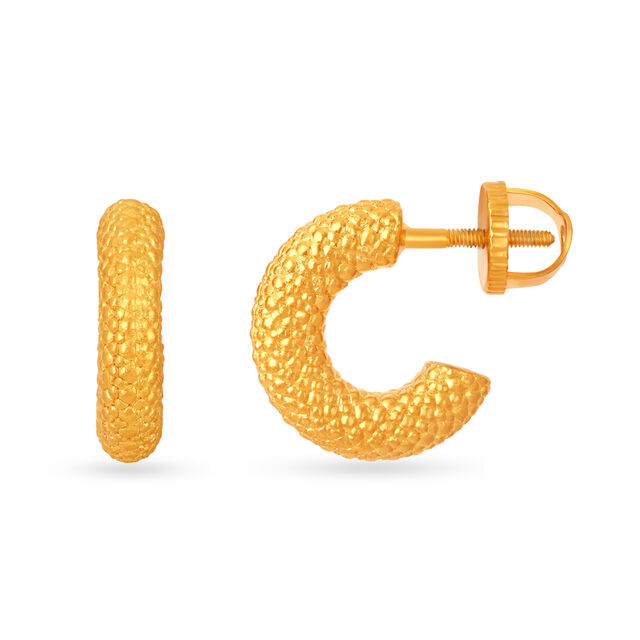 22 KT Yellow Gold Artsy Stud Earrings,,hi-res image number null