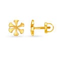 Understated 22 Karat Yellow Gold Floral Studs,,hi-res image number null