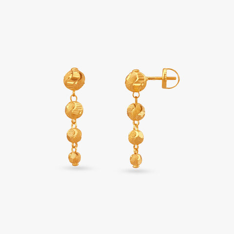 Shining Delight Gold Drop Earrings
