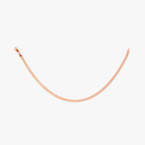 Classic Herringbone Silver Anklet
