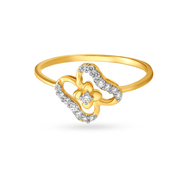 Subtle Butterfly Diamond Finger Ring,,hi-res image number null