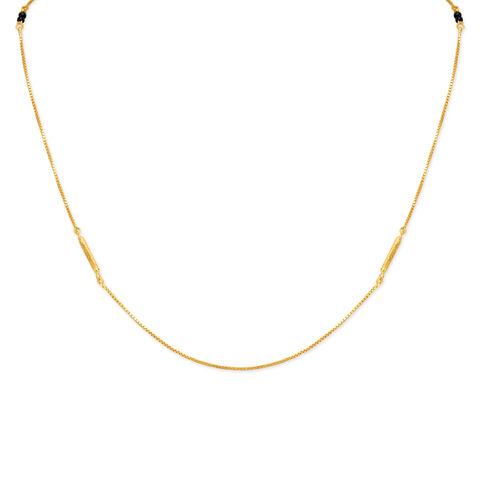 Fancy Gold Chain With Black Beads for Kids