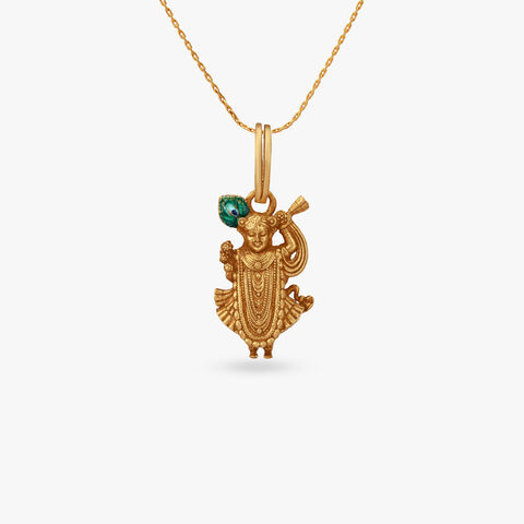 Hare Krishna Gold Pendant