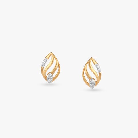 Sculpted Swirl Diamond Stud Earrings