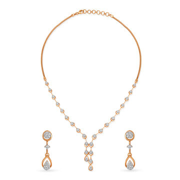 Glistening Rose Gold and Diamond Necklace Set