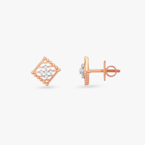 Fourfold Spark Diamond Stud Earrings