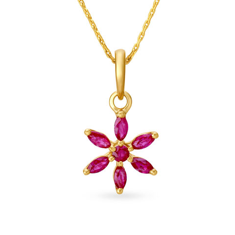 Radiant Ruby Blooms Pendant