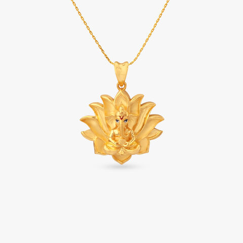 Divine Ganesha Gold Pendant