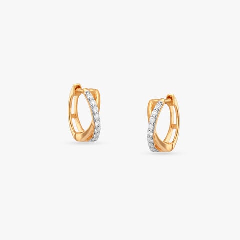 Crossover Gleam Diamond Hoop Earrings