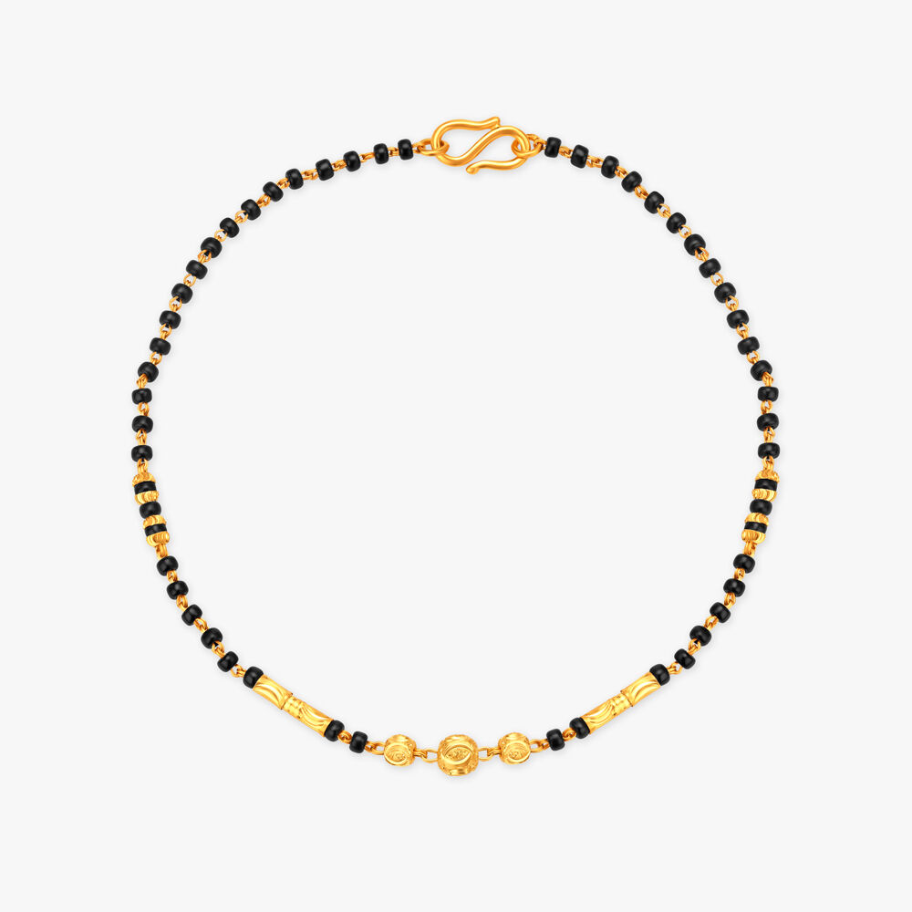 Infinity Zircon American Diamond Charm 22K Gold Haath Hand Mangalsutra   ZIVOM