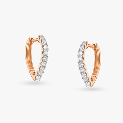 Linear Luminescence Diamond Hoop Earrings