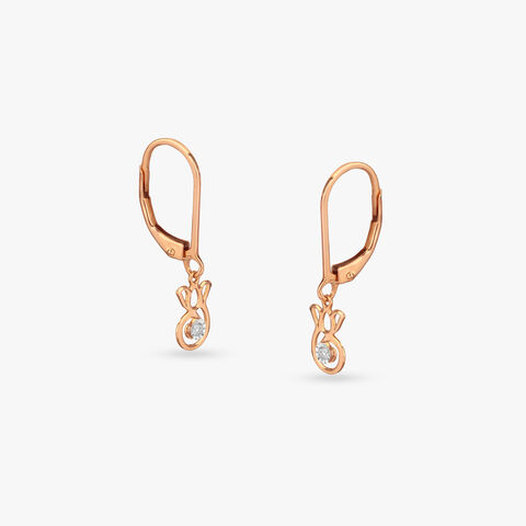 Whimsical Bloom Diamond Hoop Earrings for Kids