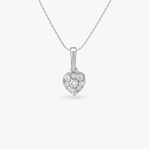 Lustrous Heart Diamond Pendant and Earrings Set