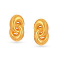 22 KT Yellow Gold Intertwined Stud Earrings,,hi-res image number null