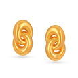 22 KT Yellow Gold Intertwined Stud Earrings,,hi-res image number null