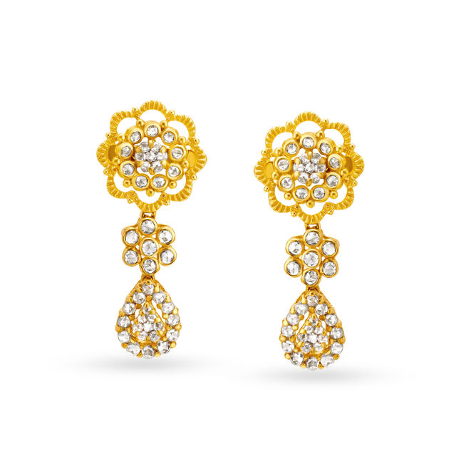Demure Pendant with Chain and Earrings Set with Un-cut Diamonds,,hi-res image number null