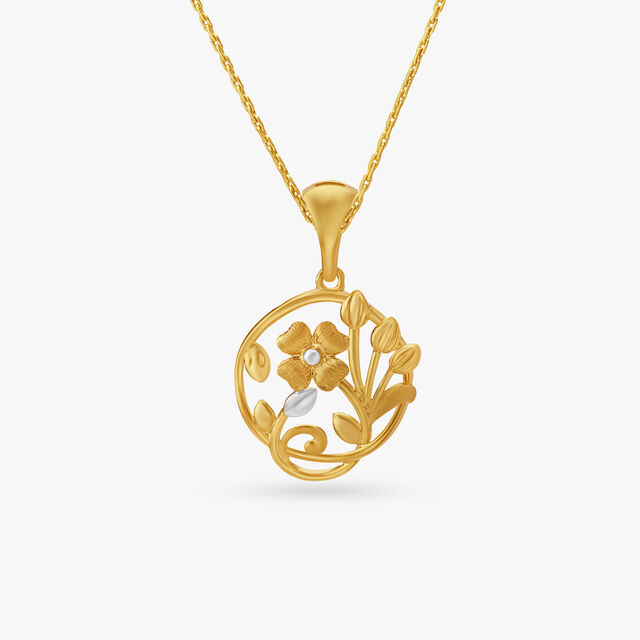 Elegant Floral Pendant and Earrings Set,,hi-res image number null