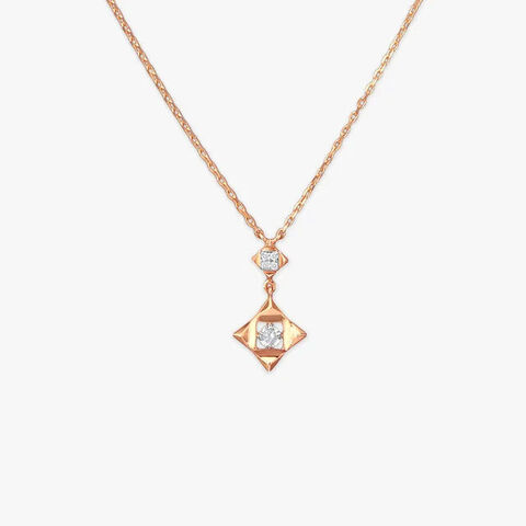 Void Frame Diamond Pendant with Chain