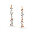 Modish 18 Karat Rose Gold And Diamond Floral Hoop Earrings,,hi-res image number null