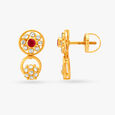 Winsome Floral Ruby Drop Earrings,,hi-res image number null
