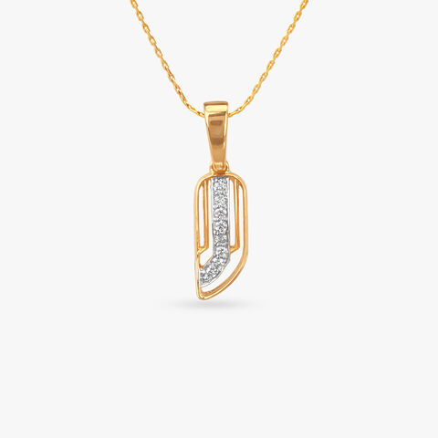 Line Art Diamond Pendant