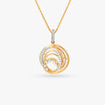 Golden Grooves Diamond Pendant,,hi-res image number null