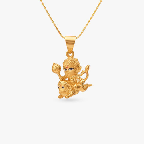 Veer Hanuman Gold Pendant for Men