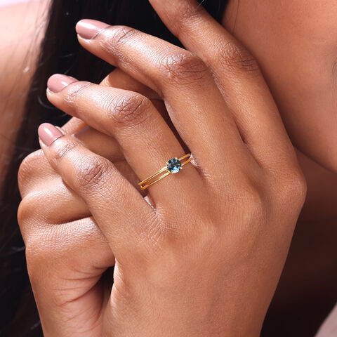 Aqua Love Topaz & Gold Ring