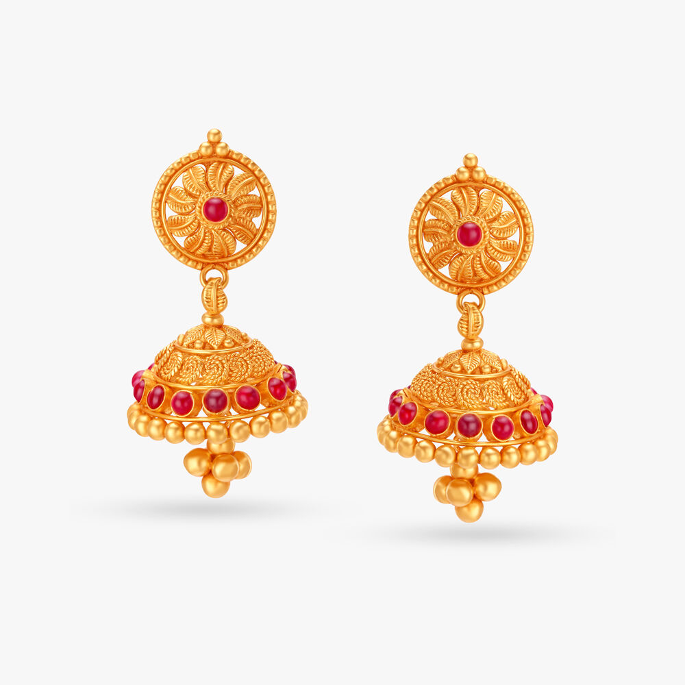 Tanishq store jhumka temple