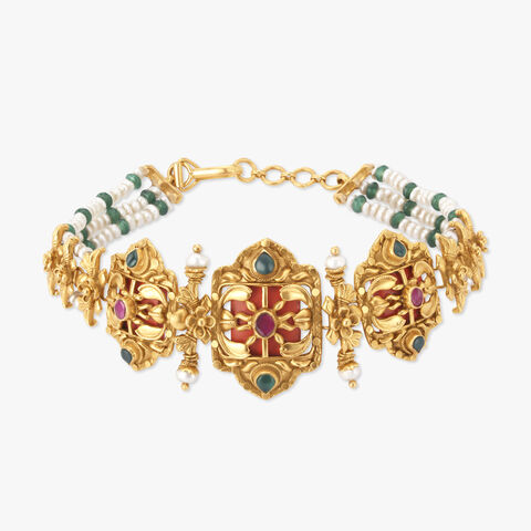 Stately Coral Stone Bracelet