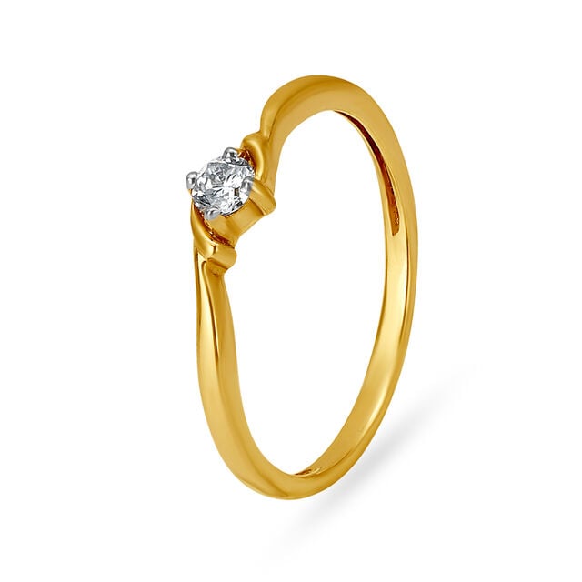 Graceful Single Stone Diamond Finger Ring,,hi-res image number null