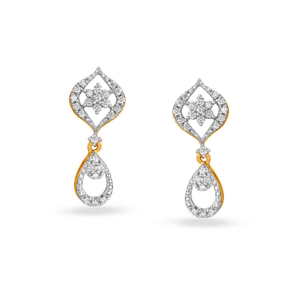 Enticing Diamond and Gold Drop Earrings