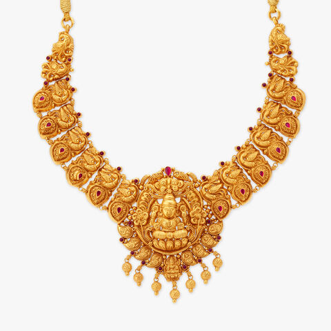 Laxmi Motif Gold Necklace