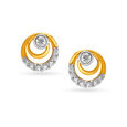 Adorable Concentric Design Gold Stud Earrings,,hi-res image number null