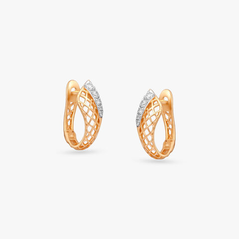 Radiant Weave Diamond Hoop Earrings