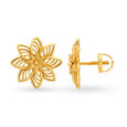 Graceful Floral Gold Stud Earrings,,hi-res image number null