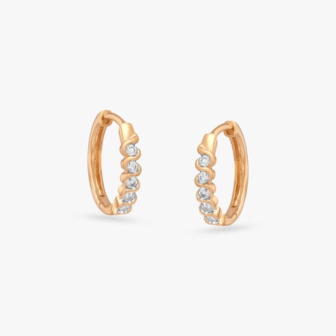 Twisted Spark Diamond Hoop Earrings