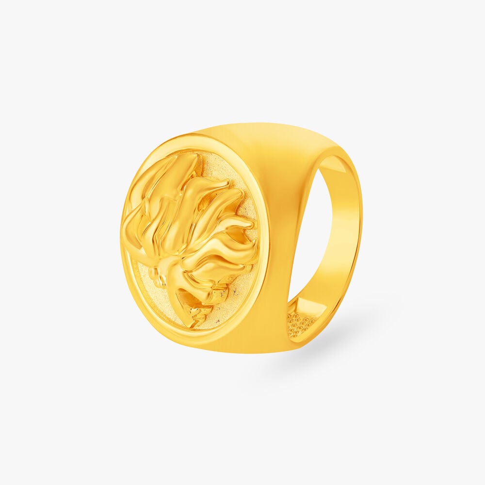 Buy quality 916 Gold Fancy Gent's Lions Face Ring in Ahmedabad