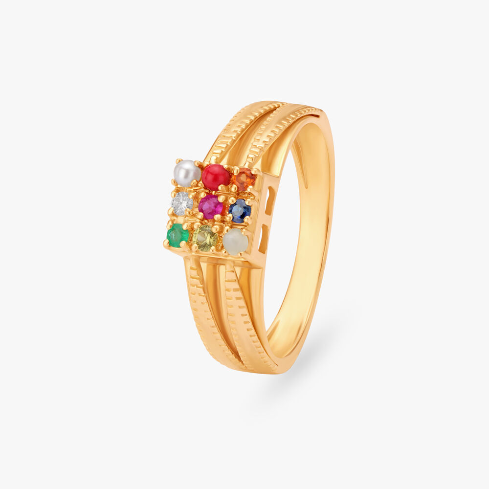 Navratna Ring (Adjustable) Mixed Precious Stone & Certified – Shivaago