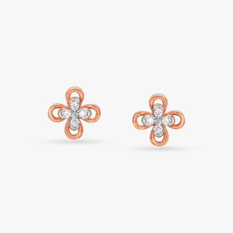 Floral Beauty Diamond Stud Earrings
