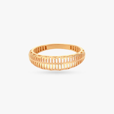 Lattice Crest Gold Ring