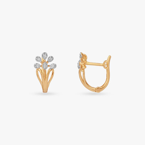 Floral Drift Diamond Hoop Earrings