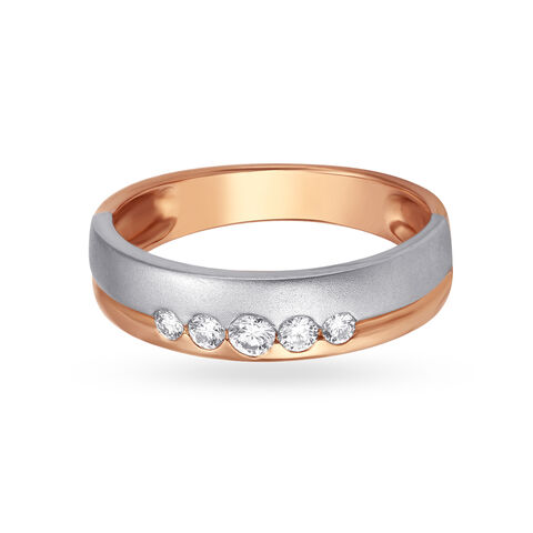 Sparkling Platinum, Rose Gold and Diamond Ring