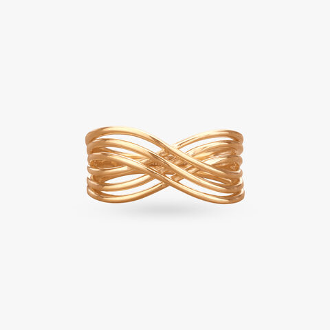 Criss-cross Charm Gold Ring