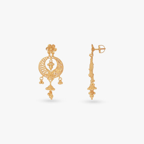 Traditional Gold Filigree Drop Earrings