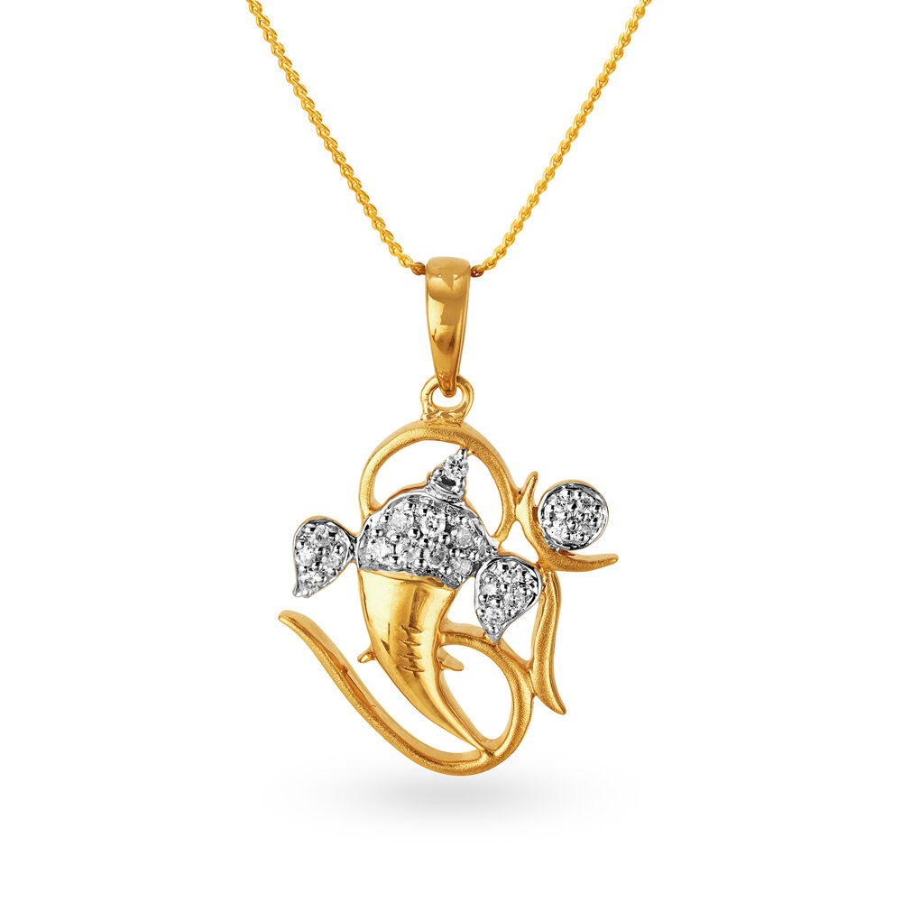Diamond Studded Lord Ganesha Pendant