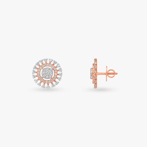 Dazzling Disc Diamond Stud Earrings