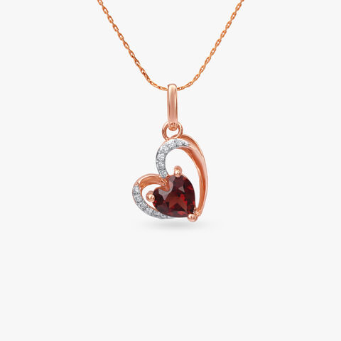 Crimson Embrace Diamond Pendant
