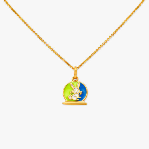 Cute Bunny and Carrots Pendant with Chain for Kids